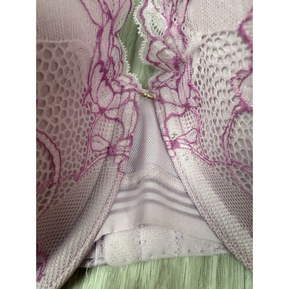 NWT Cacique Pale Pink Sexy Floral Lace Lightly Lined Demi Underwired Bra 46C - Picture 4 of 16
